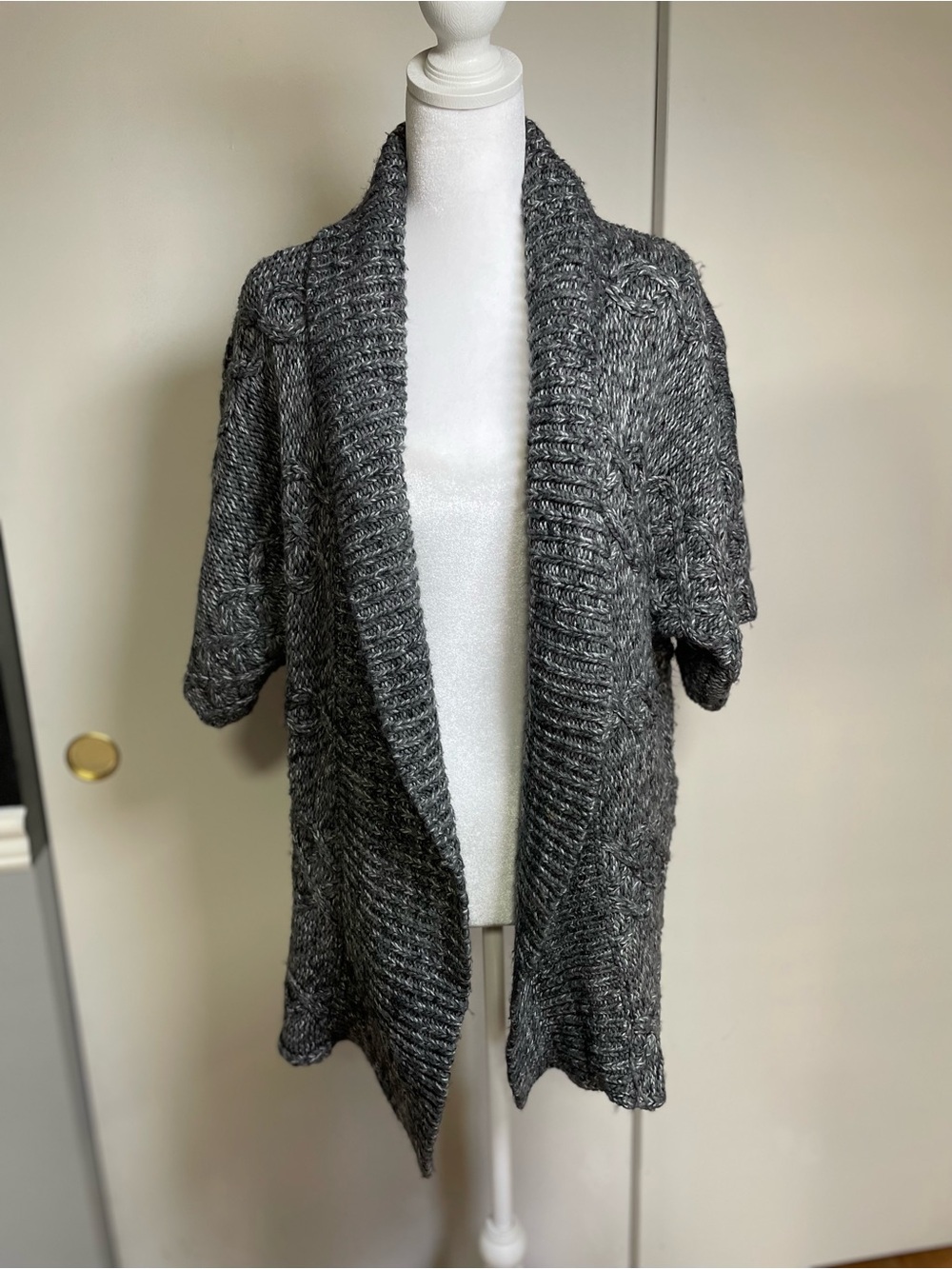 a.n.a Gray Marled Open-Front Knit Cardigan